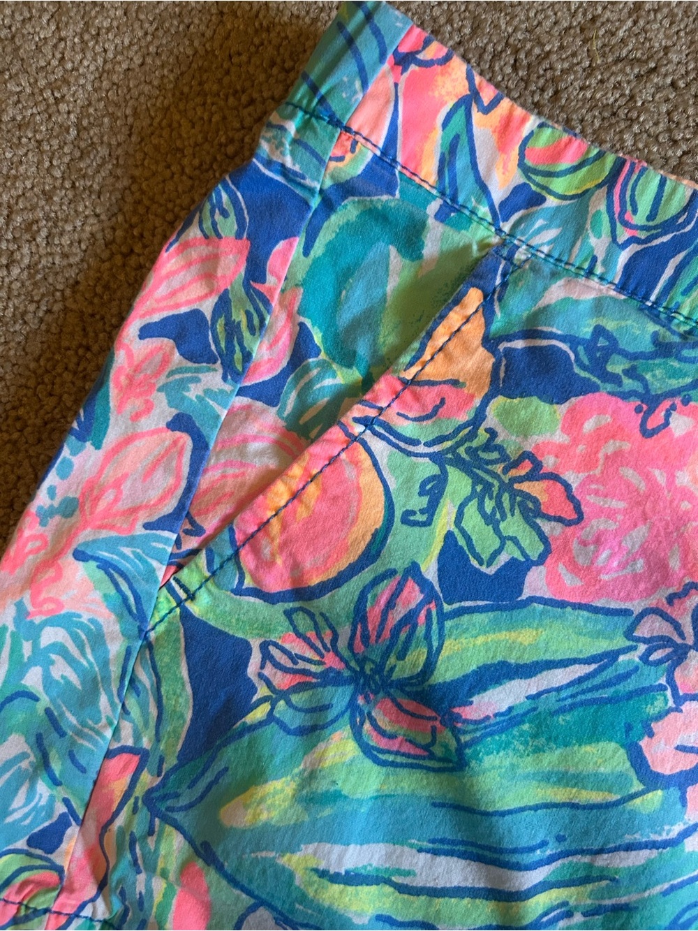 Lilly Pulitzer Tropical Floral Shorts in Pink, Green & Blue - Picture 3 of 7